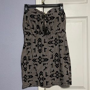 Charlotte Russe- black and cream strapless dress